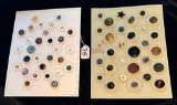 LOT OF 2 - ASSORTED MATERIAL BUTTON DISPLAY CARDS