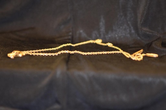14k gold necklace & charm, 13.13 grams