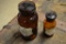 (2) Amber pharmacy bottles