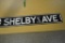 20 in. x 3 in. Shelby Ave. modern metal sign