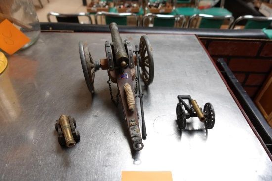 Variety of vintage miniature cannons