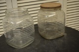 (2) Vintage glass coffee jars