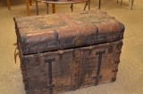 38 in. wide x 27 in. tall x 24 in. deep rustic wooden trunk