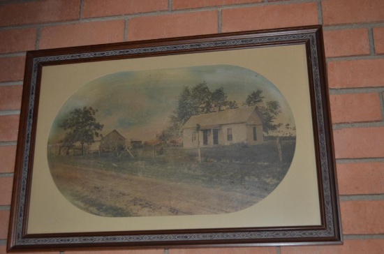 24 in. x 16 in. vintage homestead picture