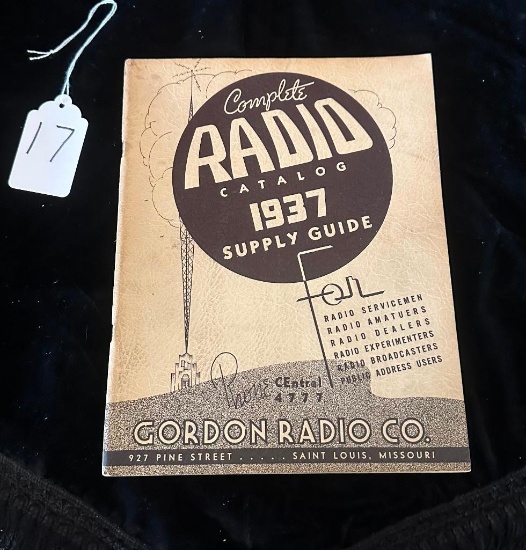 COMPLETE RADIO CATALOG 1937 SUPPLY GUIDE GORDON RADIO CO.