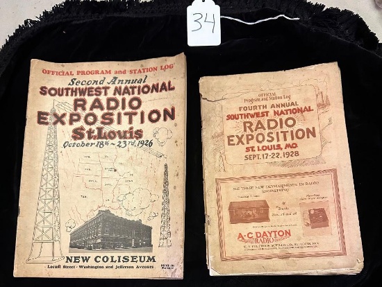 LOT OF 2 - SOUTHWEST NATIONAL RADIO EXPOSITION ST. LOUIS, MO. PROGRAMS 1926 & 1928