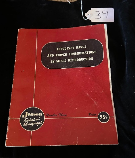 JENSEN TECHNICAL MONOGRAPH NUMBER THREE BOOK 1944
