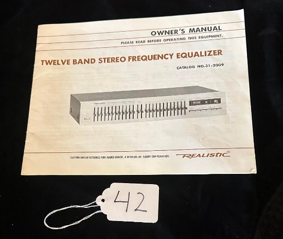 REALISTIC TWELVE BAND STEREO FREQUENCY EQUALIZER OWNER'S MANUAL CATALOG NO. 31-2009