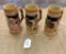 LOT OF 3 BEER STEINS - CHIP ON BOTTOM OF ONE