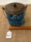 OLD BLUE SWIRL GRANITEWARE BUCKET WITH LID