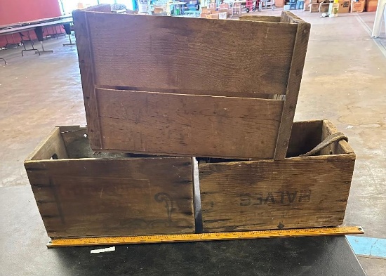 LOT OF 3 - WOODEN CRATES BOXES GRIESEDIECK BROS. ST. LOUIS & MORE