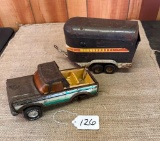 LOT OF 2 - NYLINT TRUCK & HORSE TRAILER - PARTS ONLY DAMAGED