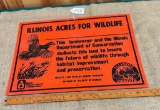 PLASTIC ILLINOIS ACRES FOR WILDLIFE SIGN ILLINOIS DEPARTMENT FOR CONSERVATION