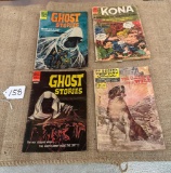 LOT OF 4 DELL GHOST STORIES, KONA & CLASSICS ILLUSTRATED COMIC BOOKS - SEE CONDITION SOME ROUGH