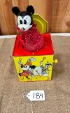 WALT DISNEY PRODUCTIONS CARNIVAL TOUS., INC NO. 956 MICKEY MOUSE JACK-IN-THE-BOX TOY - DOES NOT POP