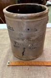 OLD SALT GLAZE 3 GALLON STONEWARE CROCKERY JAR - POSSIBLY RIPLEY?? CHIPS