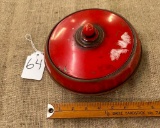 VINTAGE RED METAL SEWING BOX