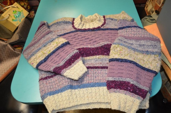 Vintage wool ladies sweater, in variety of purple colors