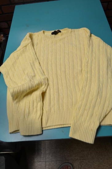Brooks Brothers Cotton yellow knitted sweater