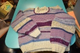 Vintage wool ladies sweater, in variety of purple colors