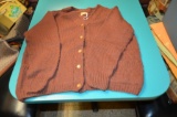 Wool hand knit by Nona Long brown sweater
