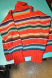 Ralph Lauren Wool Hand Knitted Colorful turtleneck sweater