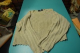 Lizwear knitted tan sweater crop top 55%Linen/45%Cotton