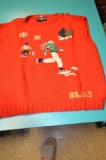 Ralph Lauren hand knitted ice skating red sweater vest