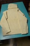 Ralph Lauren Hand knitted Wool Cream colored sweater big turtleneck style