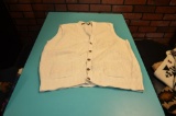 Ralph Lauren 72%Cotton/24%Linen hand knitted Cream colored sweater vest