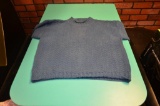 Gap 55%Ramie/45%Cotton Hand knitted blue sweater