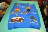 Ralph Lauren Wool Hand Knitted blue ski sweater Vest