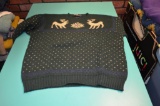 Ralph Lauren Wool Hand Knitted Green Christmas Sweater
