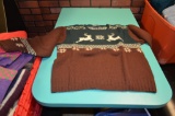 Ralph Lauren Wool hand knitted green and brown Christmas sweater