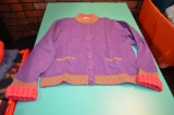 Orvis 94%Cotton/6%Polyester purple button up sweater