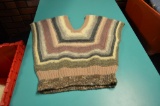 Hand knitted brown, cream, gray, pink sweater