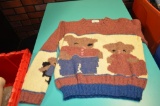 Scavullo Knits hand knitted pink bear sweater