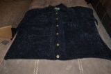 Bushwacker 63%Rayon/37%Acrylic knitted black button up sweater