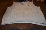 Hand knitted blue and white sweater vest