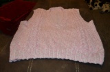 Hand knitted pink and white sweater vest