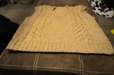 Hand knitted light brown sweater vest