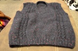 Hand knitted black flecked sweater vest