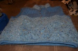Hand knitted blue sweater vest