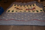 Hand knitted sleigh riding sweater