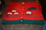 Country's child hand made Red and Green sheep sweater