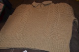 Hand knitted brown short sleeve sweater