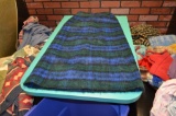 Spean Bridge Woolen Mill Blue and Green plaid Wool Skirt and Shaw