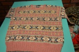 Ralph Lauren 38%Linen/34%Silk/18%Wool/8%Ramie/2%other pink flower design knitted sweater