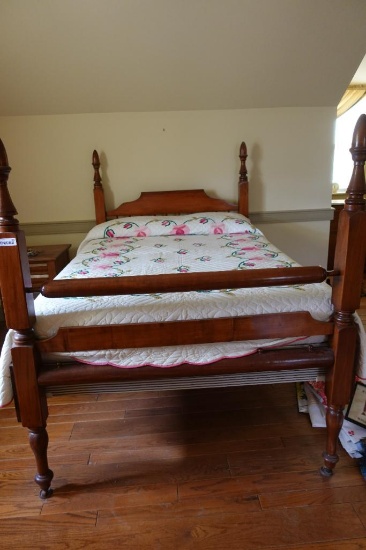 Antique Full size Rope bed with bedding