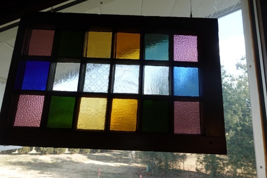 18 in. x 27 in. Stain Glass Window